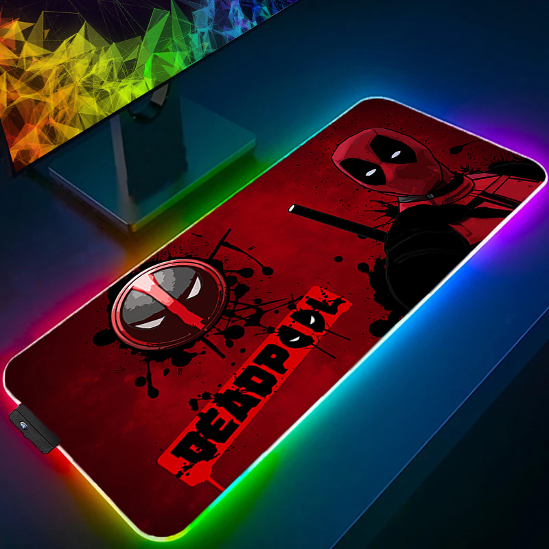 Video Gaming Accessories - لوحة ماوس LED للألعاب بإضاءة خلفية
