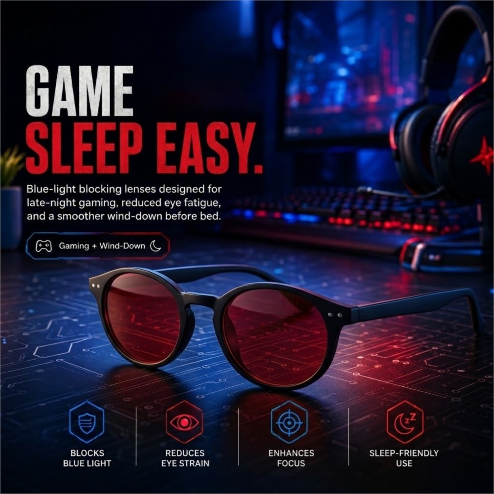Gaming Glasses Tinted - نظارات ألعاب تمنع إرهاق العين، نظارات