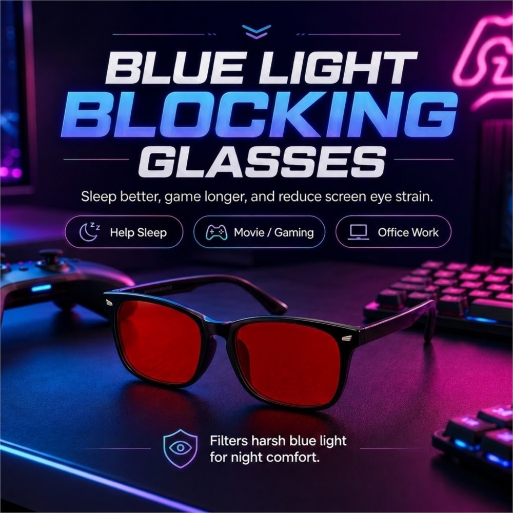 Gaming Glasses Tinted - نظارات ألعاب مضادة للضوء الأزرق مع
