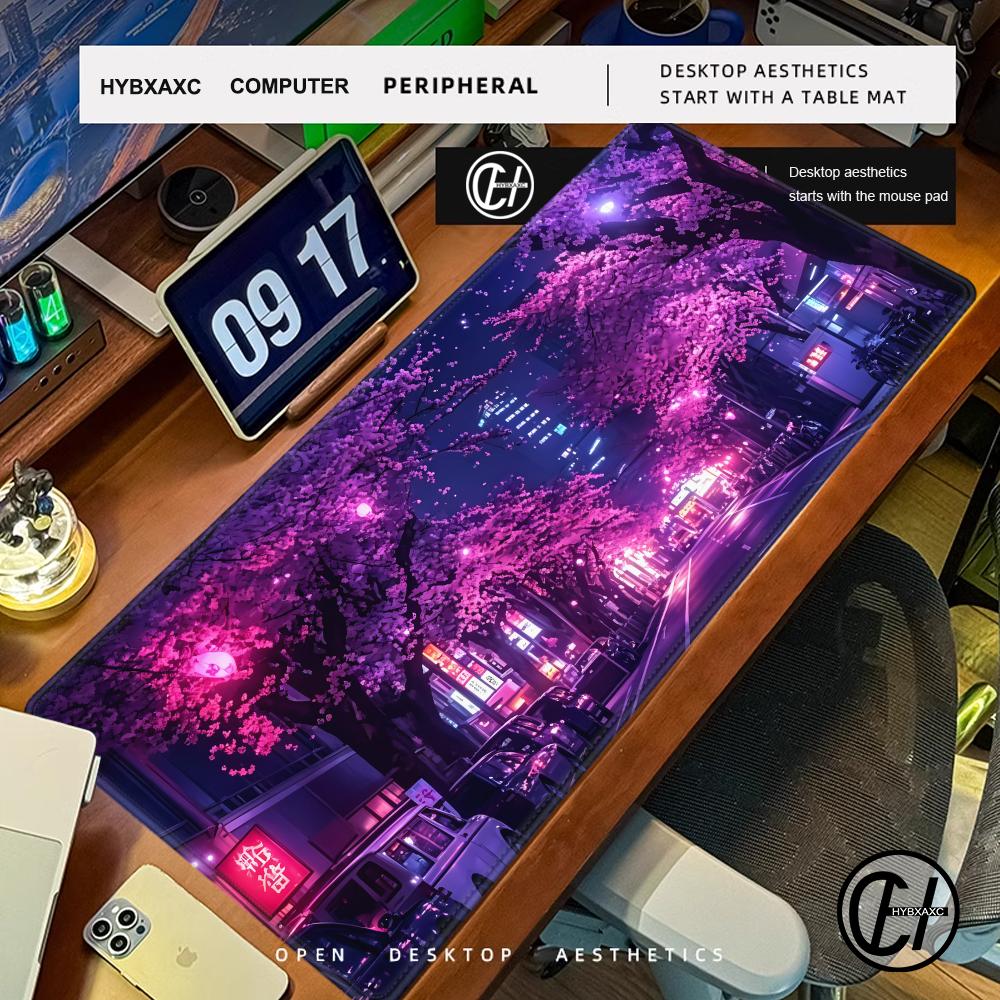Gaming Accessories Officeworks - لوحة ماوس بتصميم الشارع الياباني وشجرة
