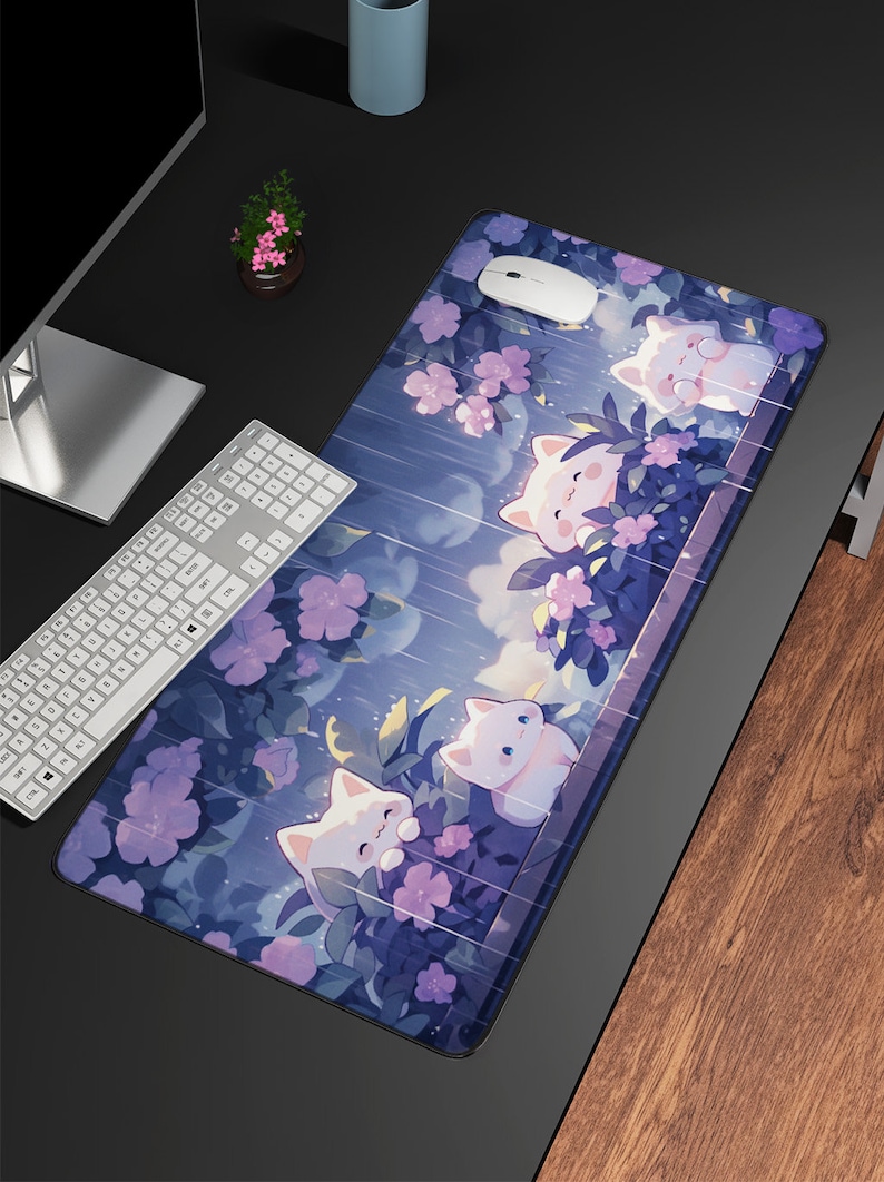 Kawaii القطط في المطر لوحة ماو - مراجعة Gaming Accessories Officeworks وسعره