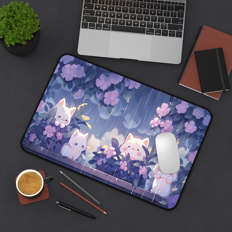 Kawaii القطط في المطر لوحة ماو - مراجعة Gaming Accessories Officeworks وسعره