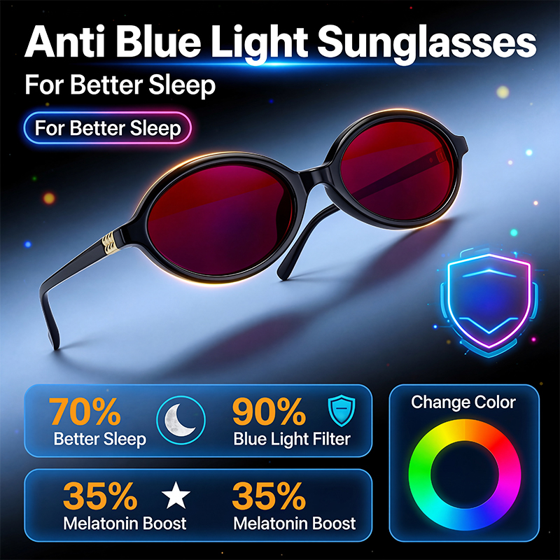نظارات بيضاوية الشكل مضادة للض - مراجعة Gaming Glasses Tinted وسعره