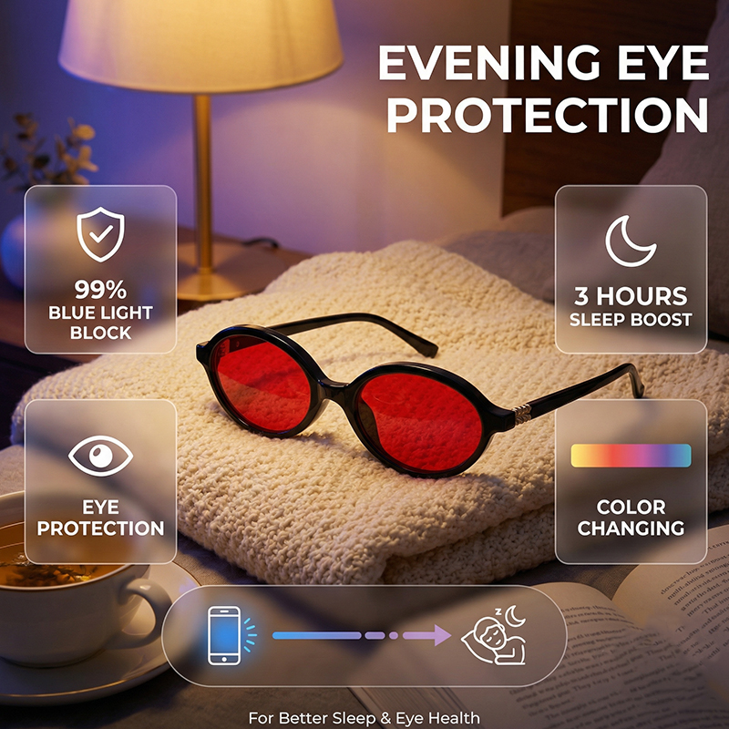 نظارات بيضاوية الشكل مضادة للض - مراجعة Gaming Glasses Tinted وسعره