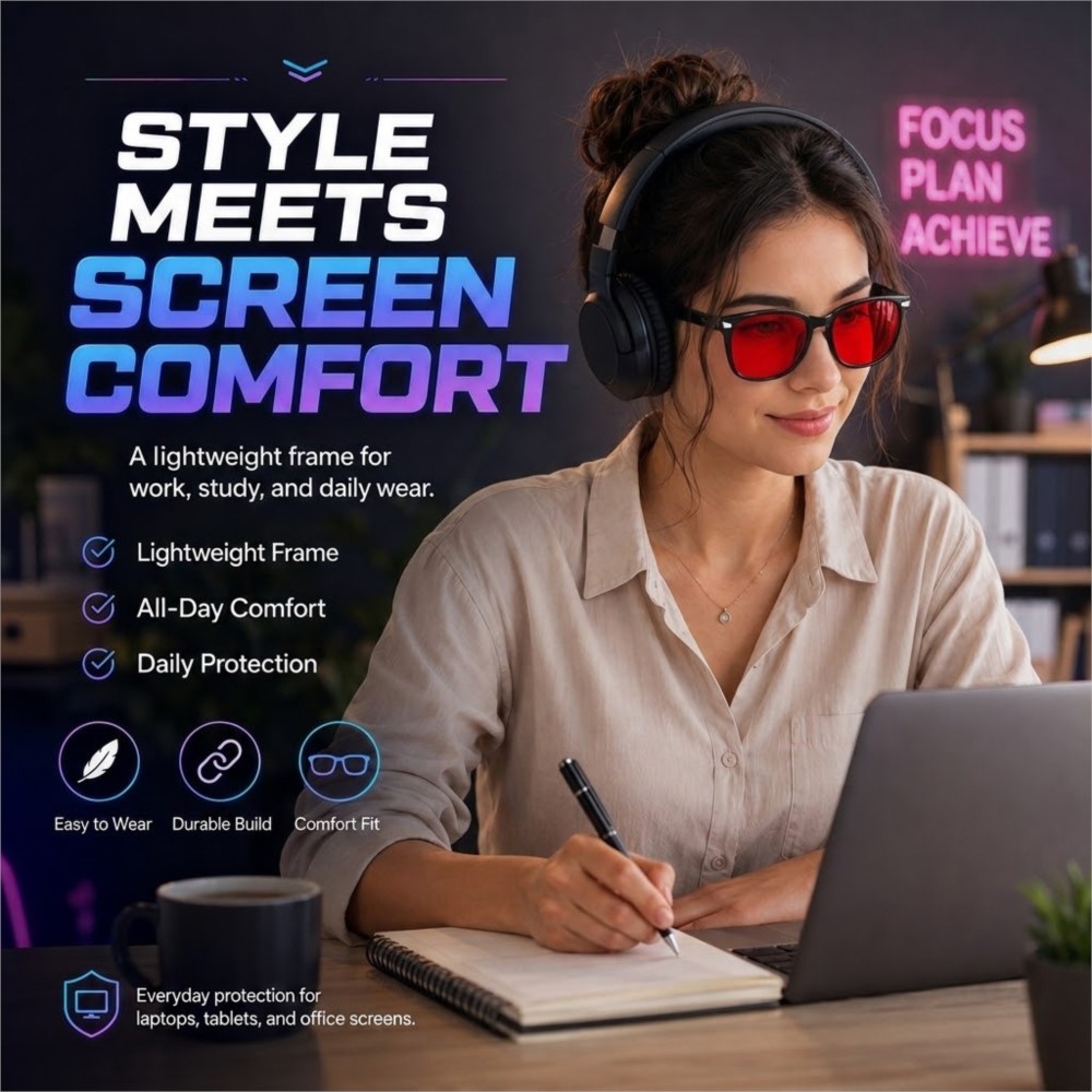 نظارات ألعاب مضادة للضوء الأزر - مراجعة Gaming Glasses Tinted وسعره