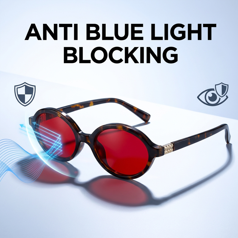 نظارات بيضاوية مضادة للضوء الأ - مراجعة Gaming Glasses Tinted وسعره