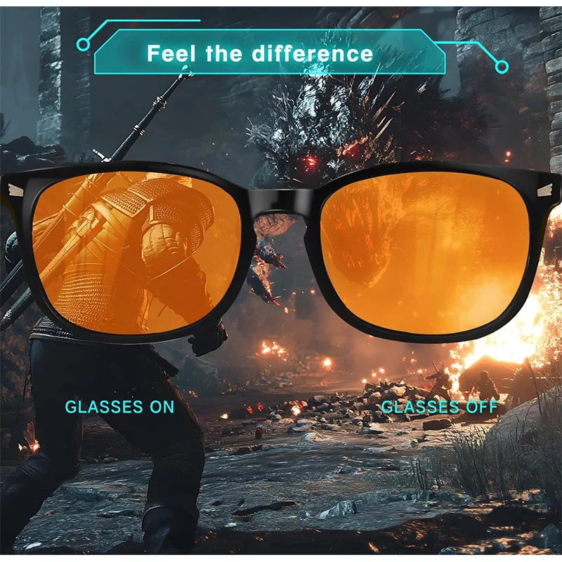 نظارات عصرية مضادة للضوء الأزر - مراجعة Gaming Glasses Tinted وسعره